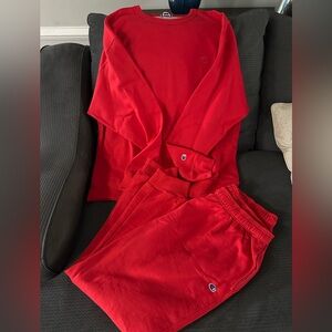 Champion Bold Red sweatpants/swestshirt Set